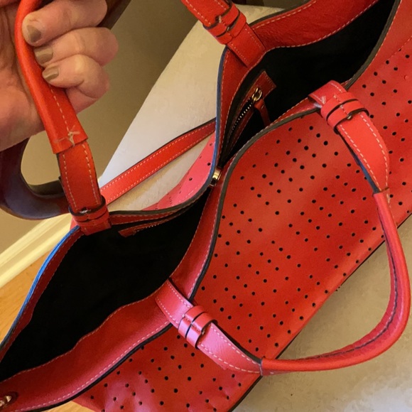 Vittoria Napoli Italian Leather Perforated Tote - Picture 8 of 11